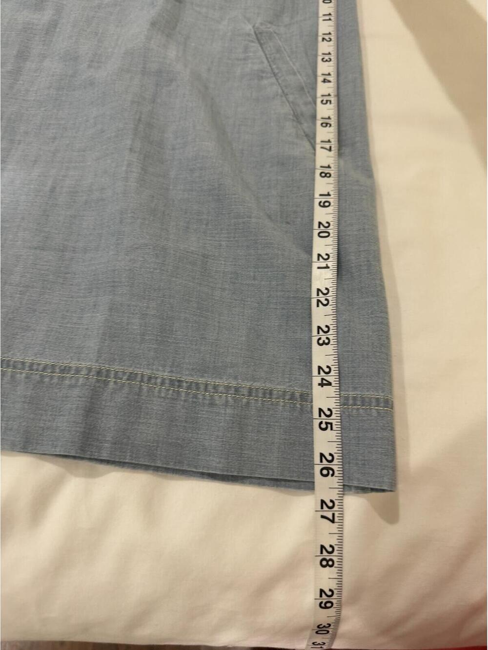 Madewell Lace-Up Boho Chambray Coastal Shift Dress Light Wash Blue XL - Picture 8 of 9
